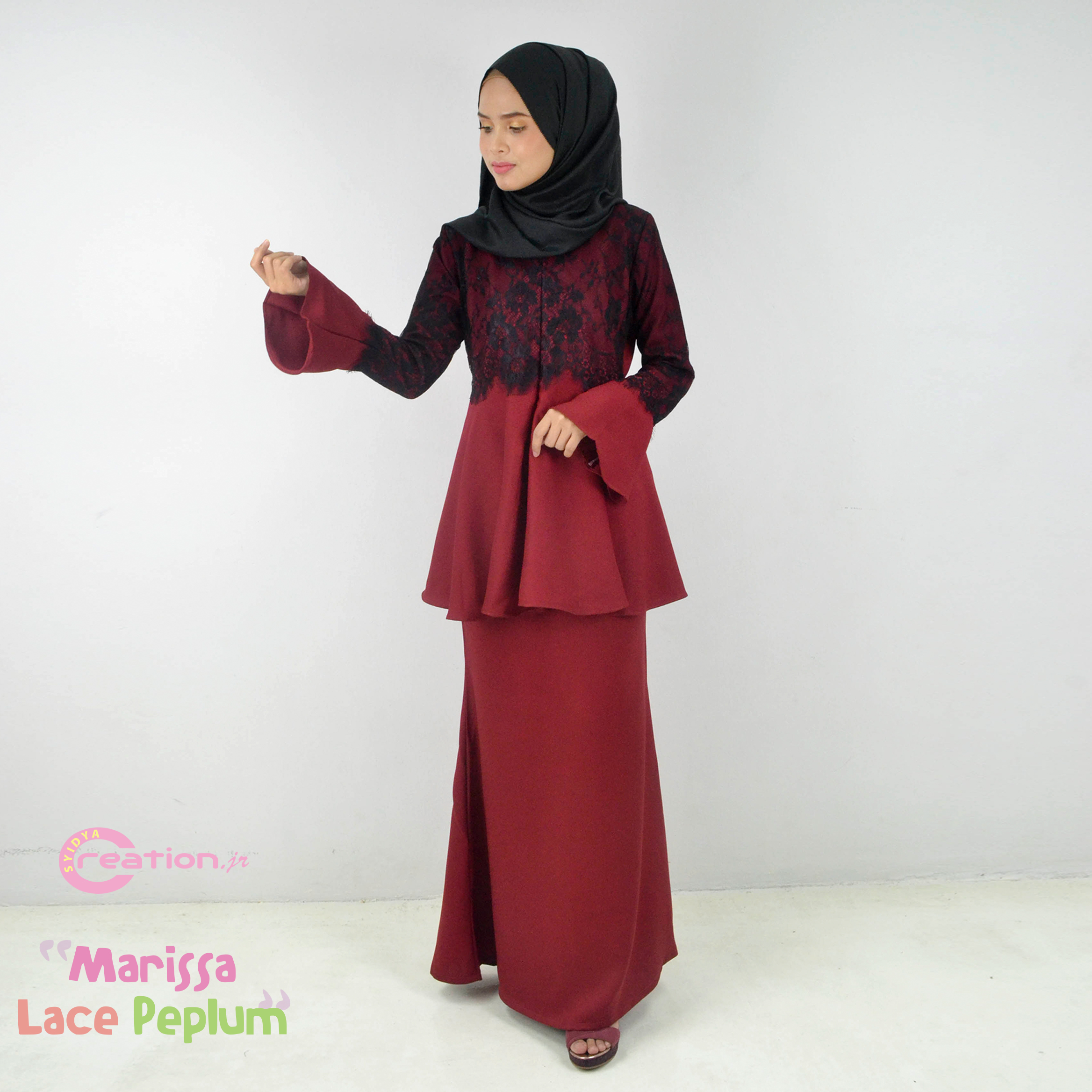 peplum maroon