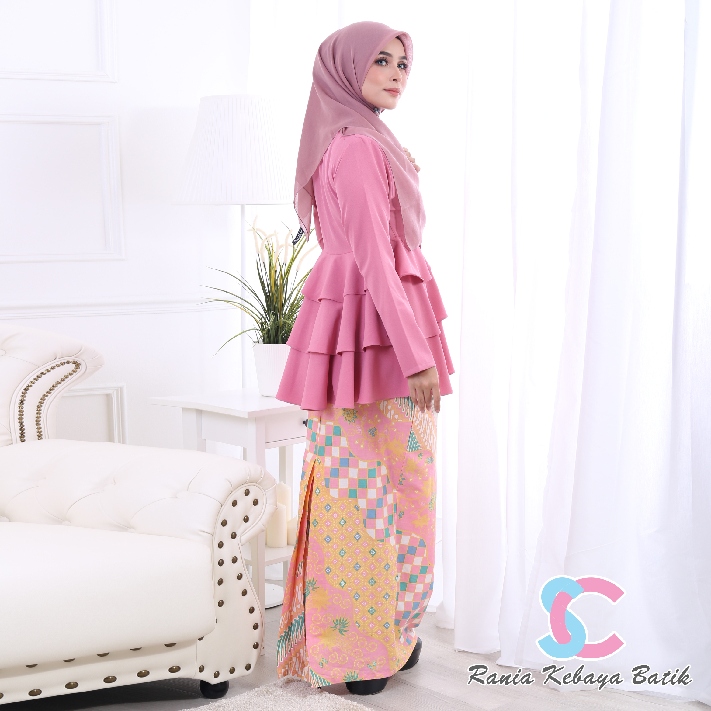 Rania Kebaya Batik Dusty Pink Syidya Creation Jr 