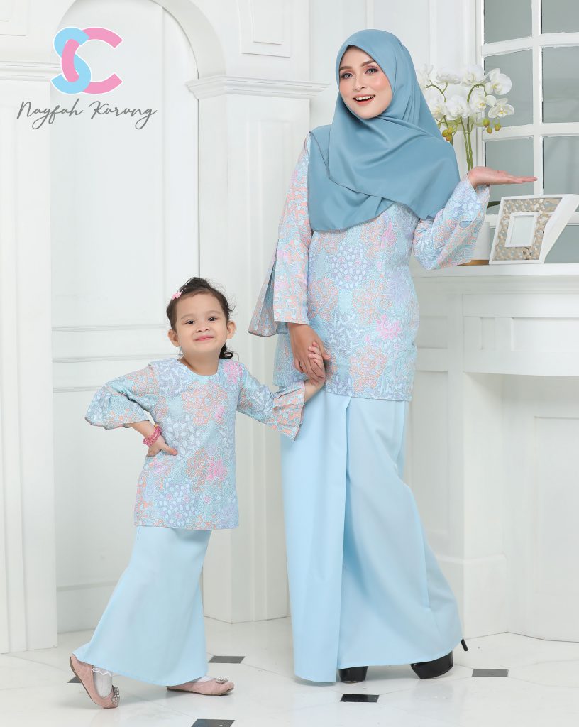 Nayfah Kurung Batik  Baby Blue  Syidya Creation Jr 