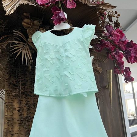 Butterfly Kurung (Light Mint Green)