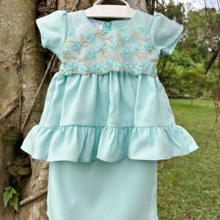 Ruffle Kurung (Mint Green)