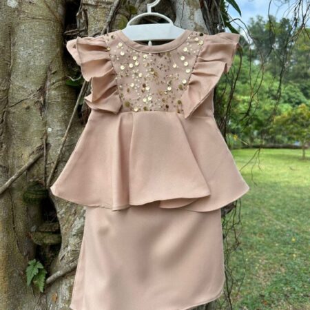 Glitter Kurung (Nude)