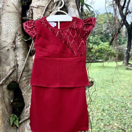Pleated Kurung (Maroon)