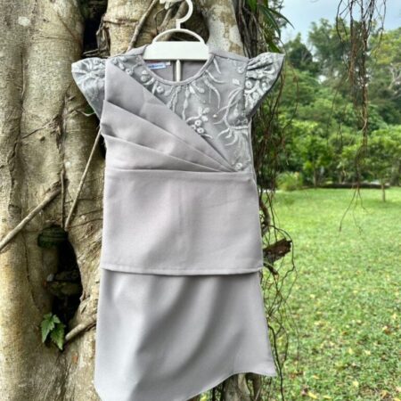 Pleated Kurung (Grey) Version 2