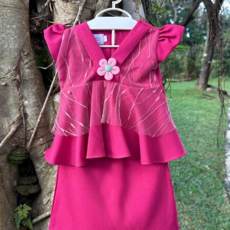 Kebaya Peplum (Fushia Pink)